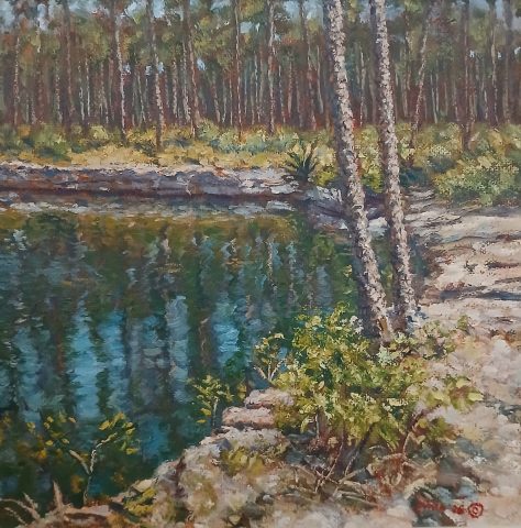 Blue Hole and Pines