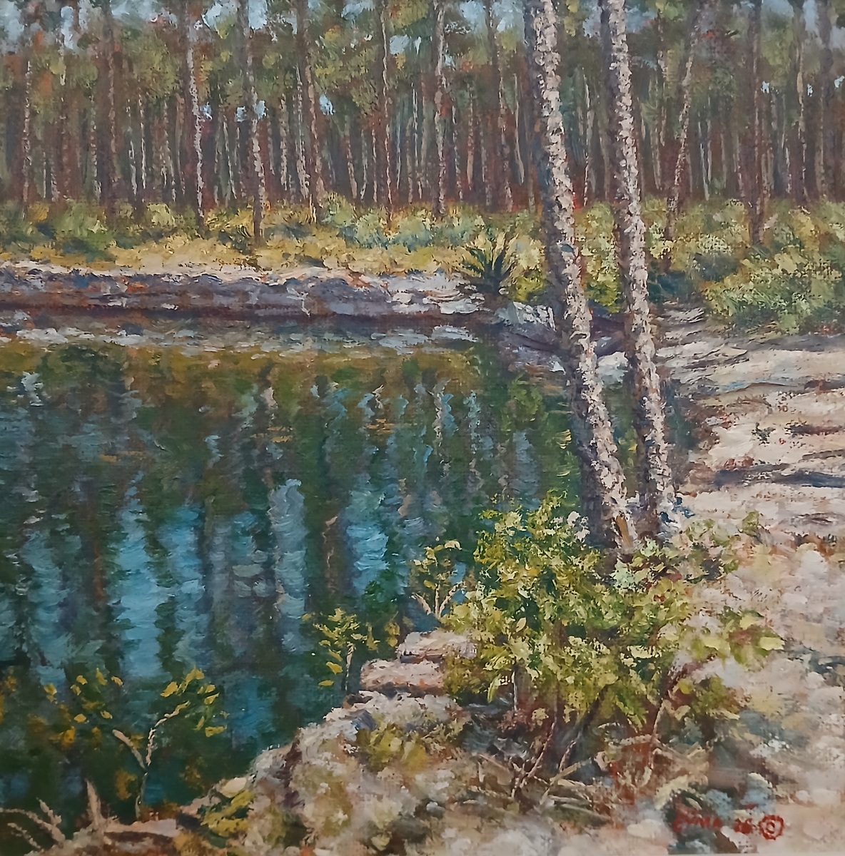 Blue Hole and Pines